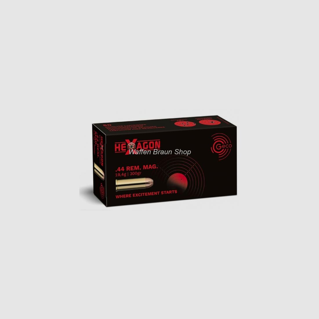 Geco Patronen .44 Magnum Hexagon 19,4g 50 Stück