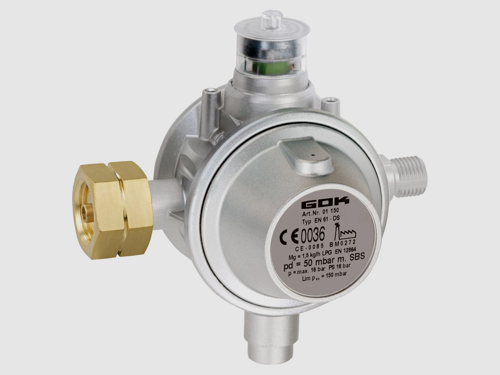 Gasregler 1,5 kg/h Komb.A x G1/4LH-KN UEDS SBS