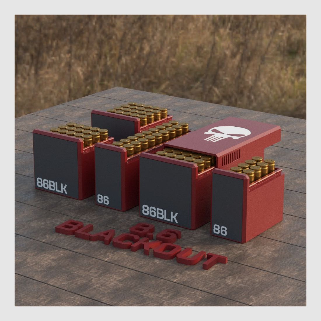 Filamelt Munitionsbox / Ammo Box 8.6 Blackout – Patronenbox für 50 Schuss, Made in Germany