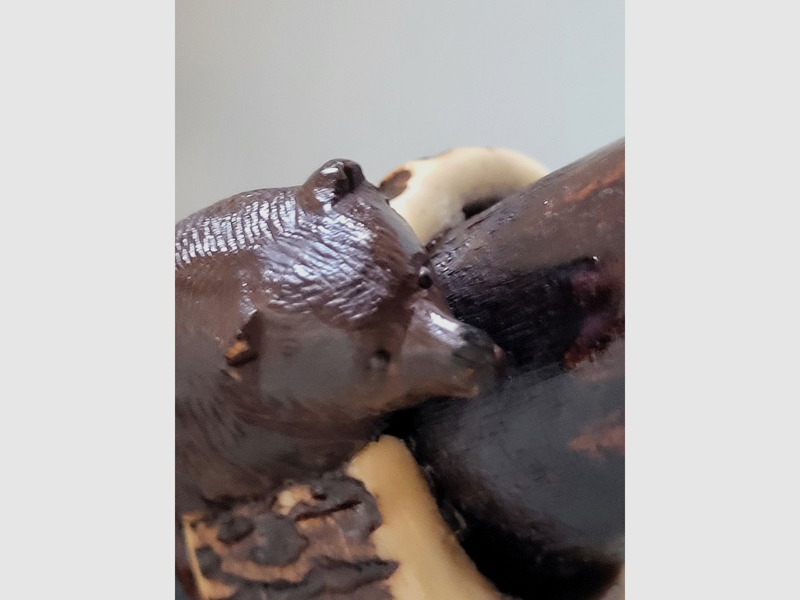 Jagd Spazierstock - Sitz - Bär - Hirschhorn - 1930er Jahre