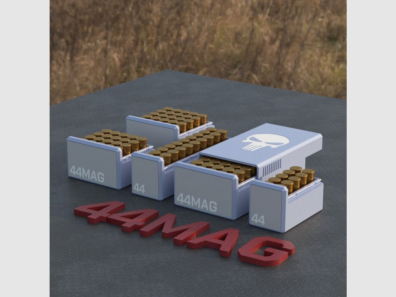 Filamelt Munitionsbox / Ammo .44 Mag – Patronenbox für 50 Schuss, Made in Germany