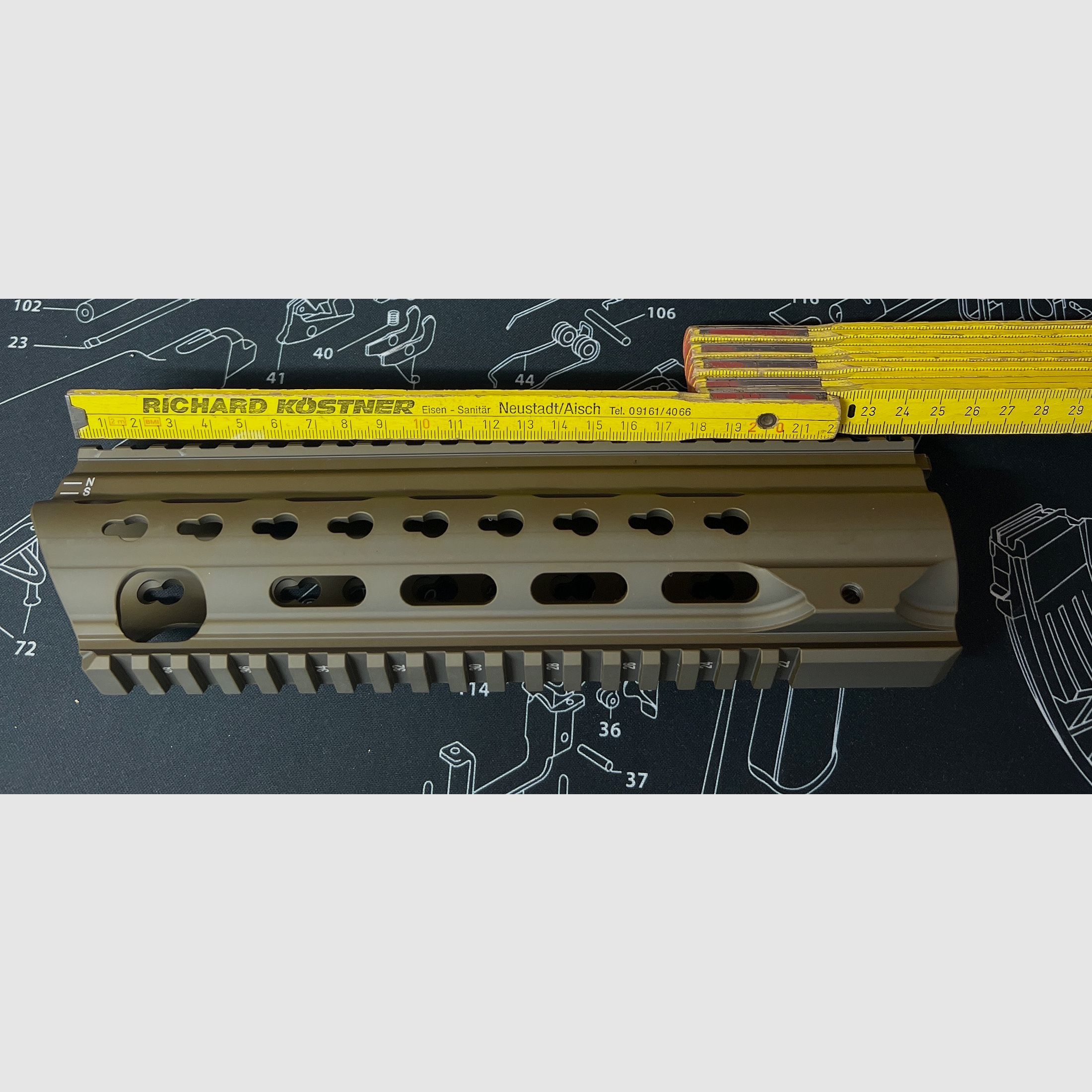 HK MR223 / HK416 Slim Line Handguard 10″ FDE – als nieuw