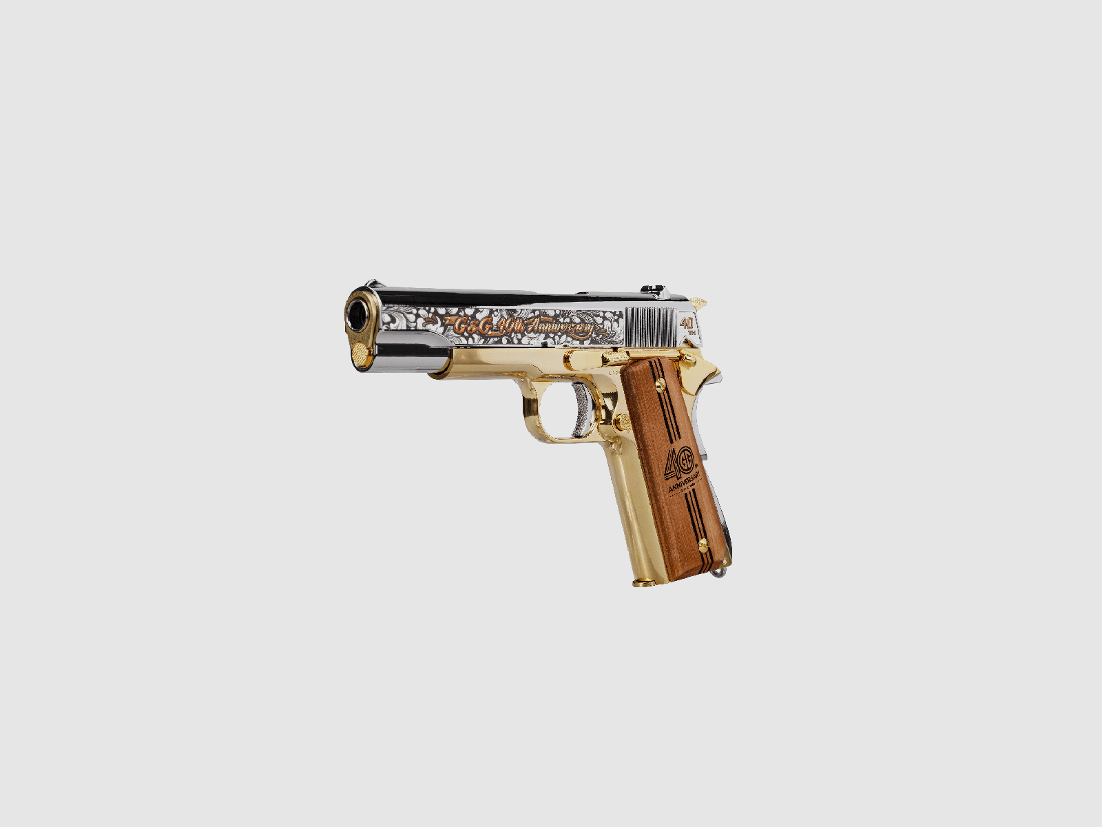 GPM1911 40th Anniversary Warhorse Edition Gas Blow Back Pistol – Gold / Silver -F- | G&G, image 10 of 11