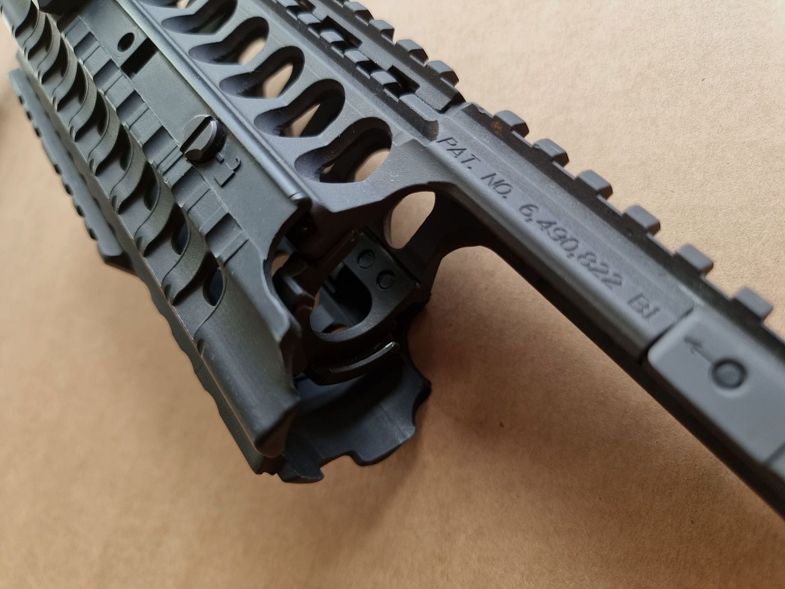 *RARA* A.R.M.S. - Sistema de riel #50-C con miras de gas plegables #41-BL y miras traseras #40-L - AR15 de los 2000