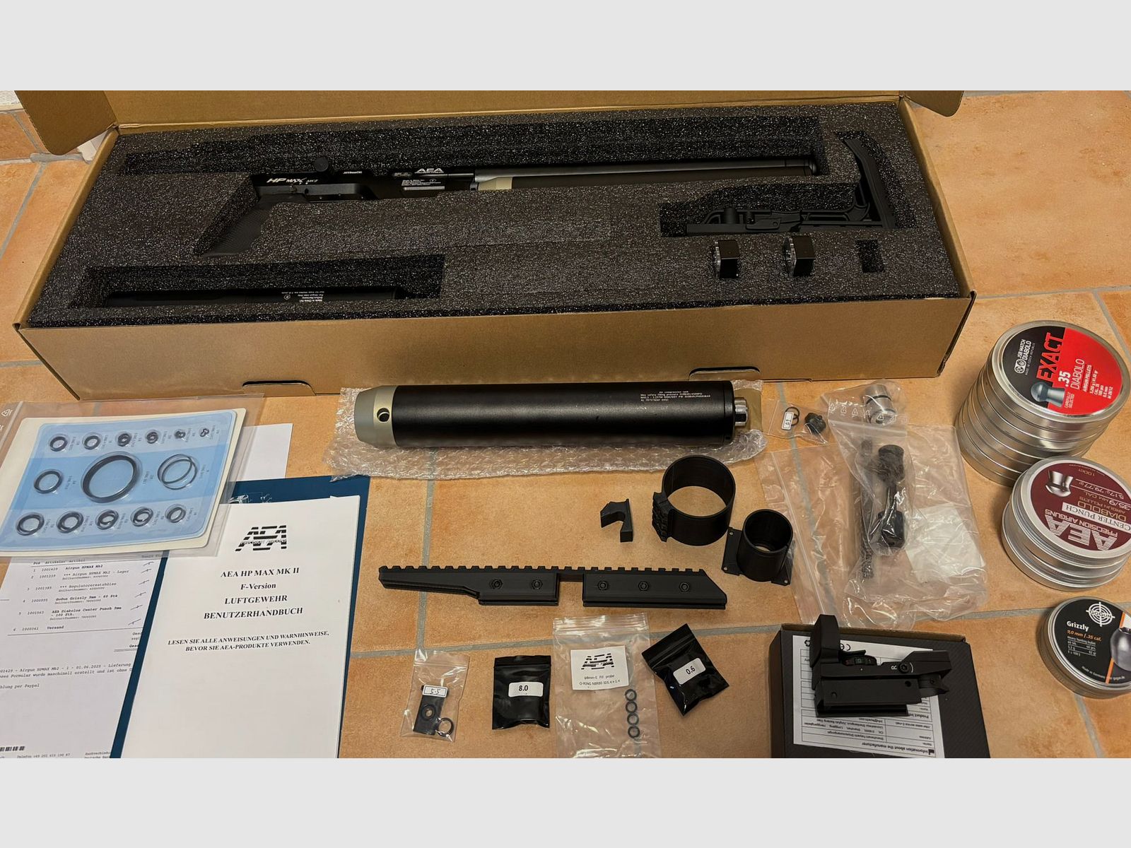AEA HP MAX MK2 PCP air rifle – as good as new, complete package