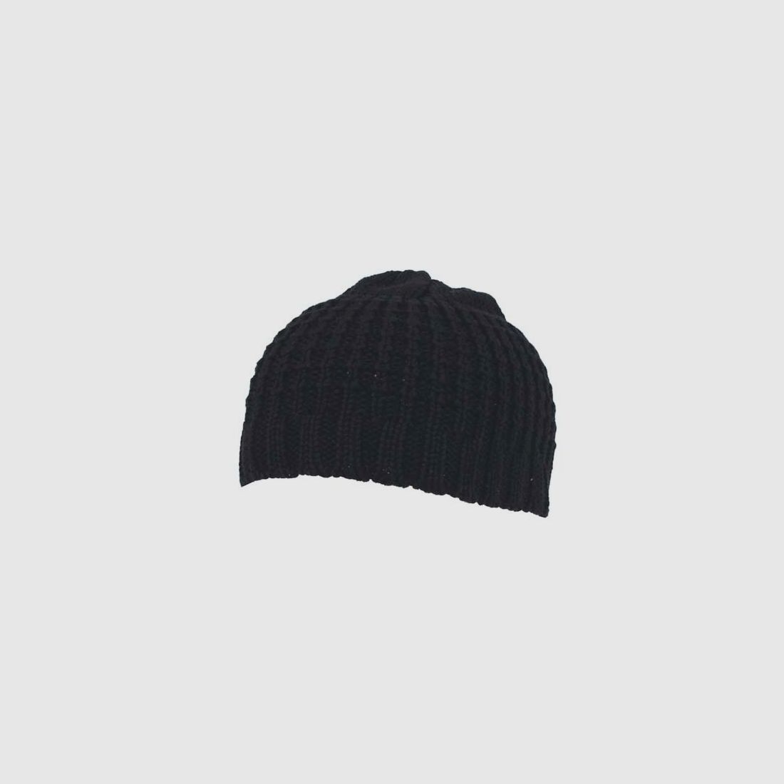 Strickmütze, "BEANIE", grobe Baumwolle, kurz, schwarz