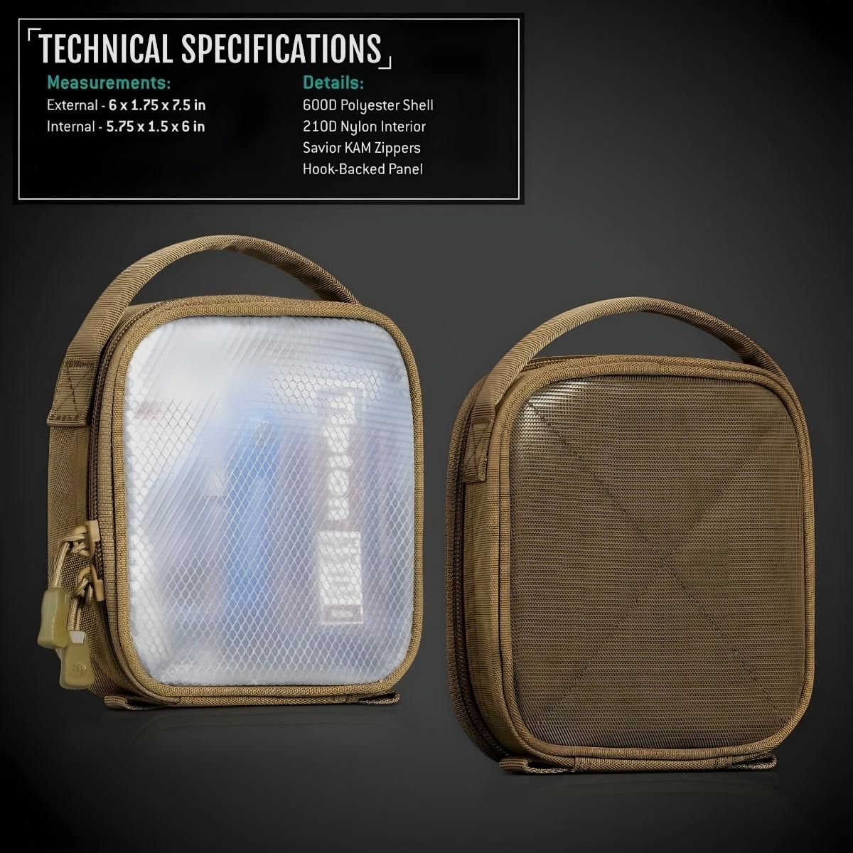 Savior - Pouch Core 6x6 2-pack - Tan - SP-CORE6X6-2P-TN, zdjęcie 2 z 5
