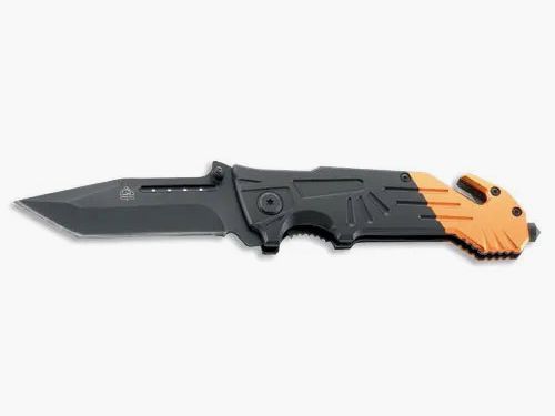 PUMA TEC Coltello da soccorso a una mano (Liner Lock con rompiglass)