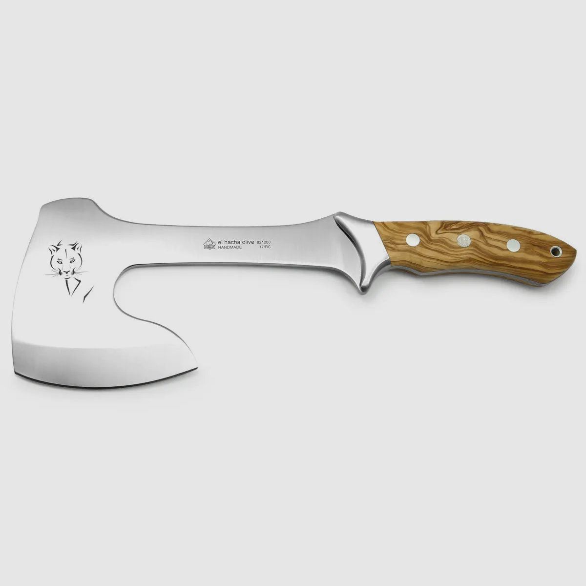 PUMA IP l'ascia oliva, con testa di puma incisa al laser