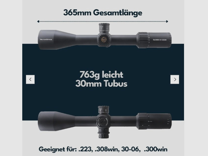 Vector Optics SCOL-46 Taurus Zielfernrohr 6-24x50SFP HD - Montage für 21mm Picatinny/Weaver