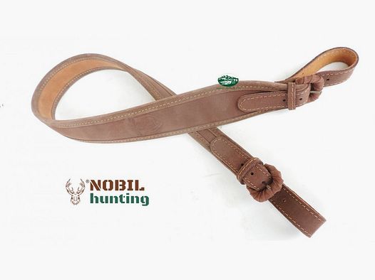NOBIL Bretella carabina in pelle marrone