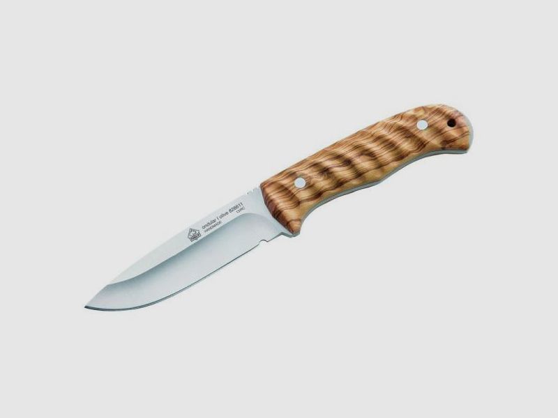 PUMA Feststehendes Messer Olivenholz mit Lederscheide 11,0 cm AN.58-Stahl