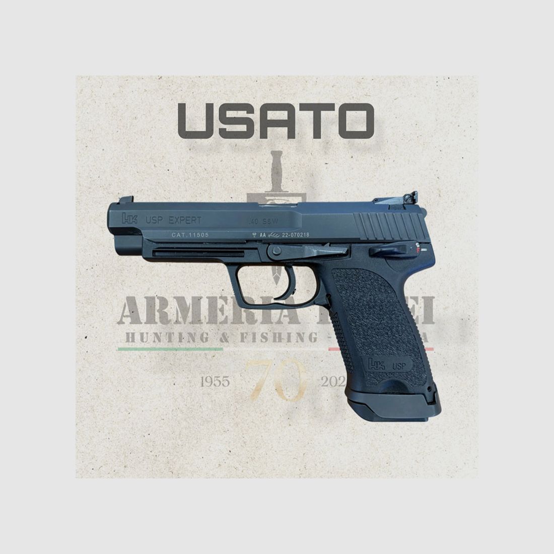 GEBRUIKT – PISTOOL – HECKLER & KOCH MOD. USP EXPERT kal. 40 S&W, afbeelding 1 van 6