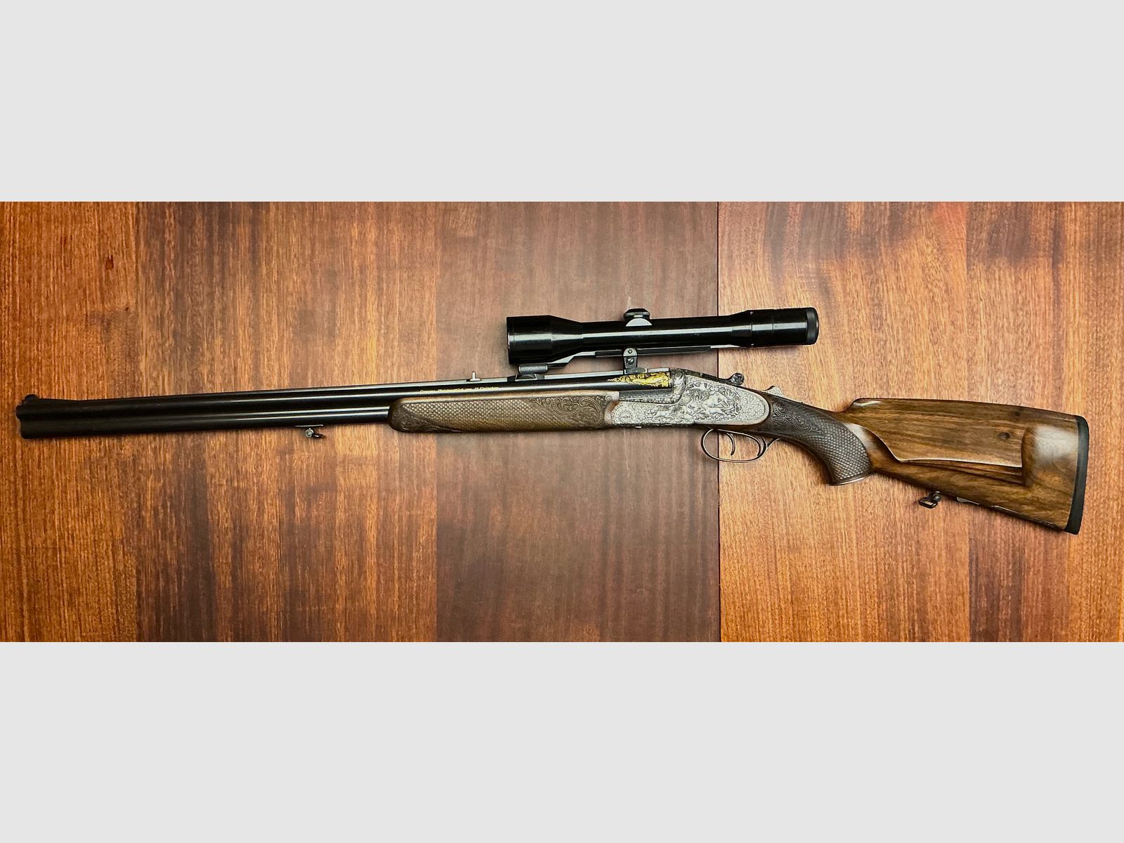 Fusil de luxe à double canon Heym avec gravure de maître (pièce unique)