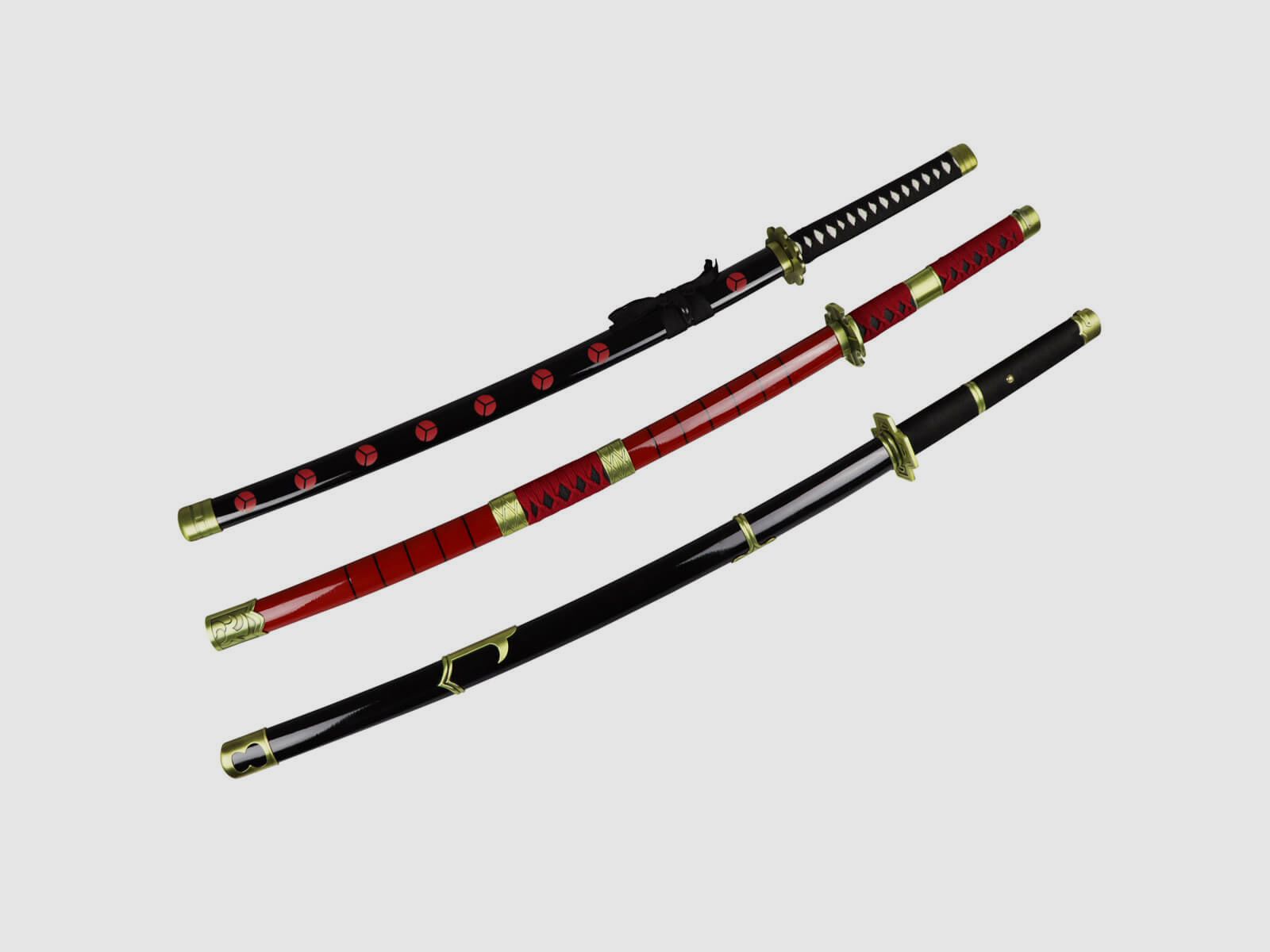 Roronoa Zoro Katana Set Samurai Schwerter stumpf