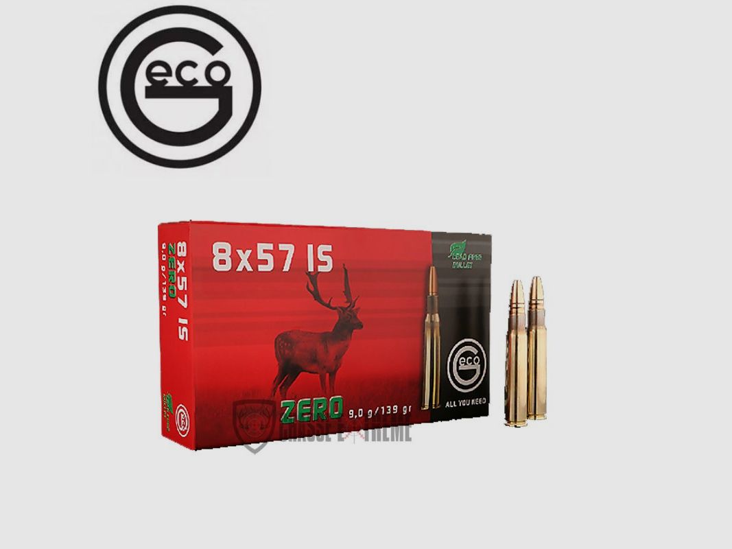 20 patronen GECO kal. 8x57 JS 139gr ZERO