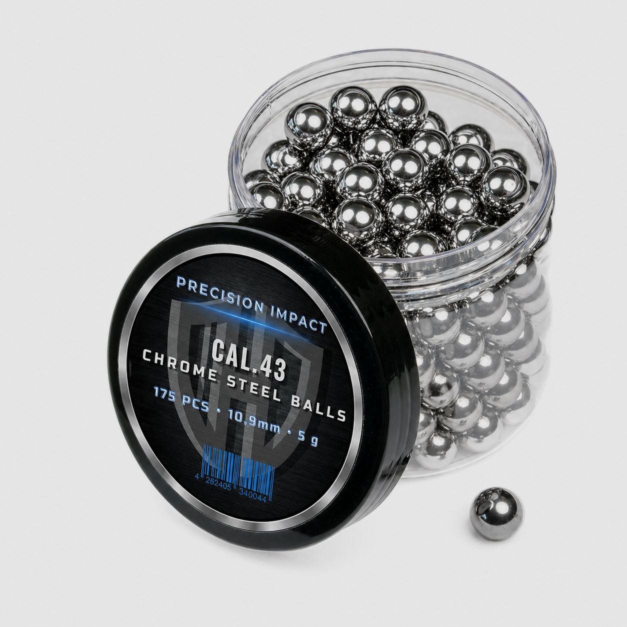 175x CHROM STEEL BALLS CAL.43 | PRECISION IMPACT | Walther PPQ | TPM1 | Glock17 | 5g