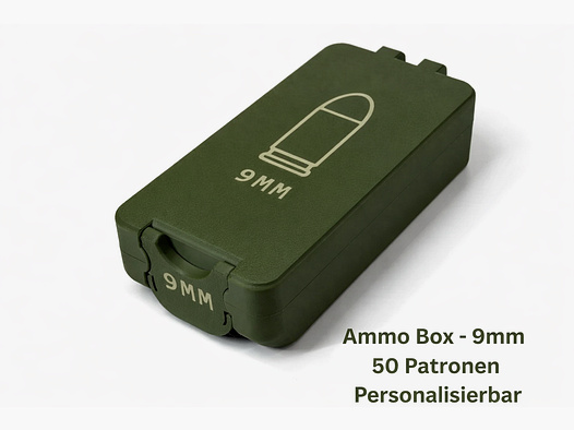 9mm Munitionsbox Personalisierbar mit Wunsch Logo / Schriftzug 