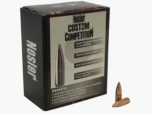 Balle Nosler Custom Competition 6,8mm/.277 115GR HPBT 100 pièces