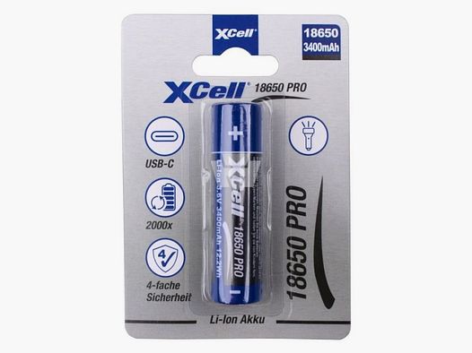 Akumulator XCell 18650 (3400 mAh) z USB-C