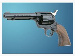 ME "F" LEP revolver ad aria compressa Single-Action Army 5,5mm, brunito con impugnatura in legno