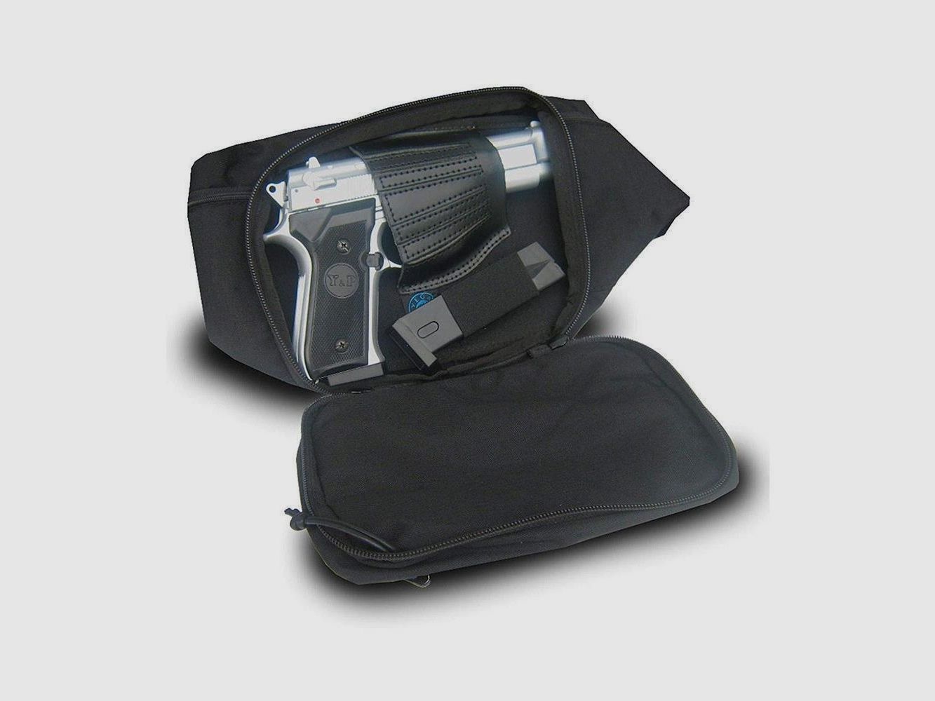 Kompakte Gürteltasche mit Holster I Revolver Schwarz