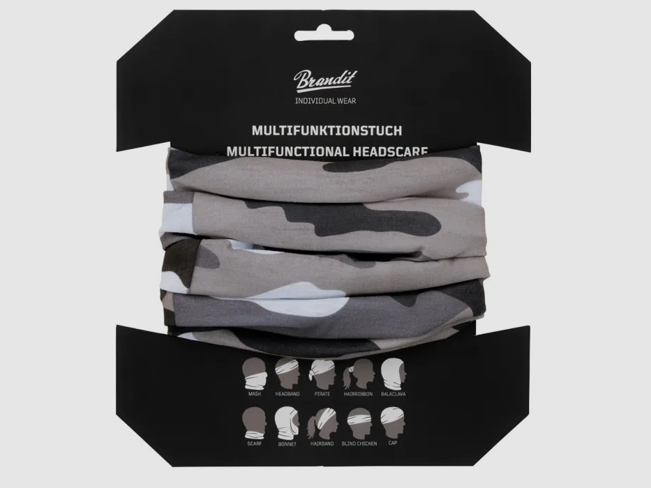 Multifunctional cloth (tube scarf) for head, face, neck - One size - Urban camouflage