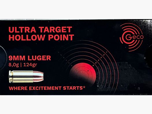 Geco 9mm luger UTHP 124grs - 50 schoten