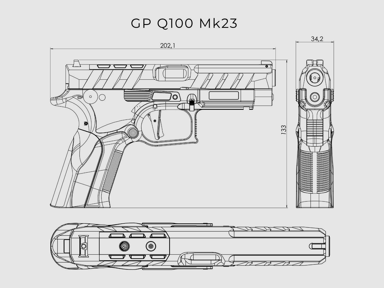 Grand Power Q100 MK23 - Wolf Grey, zdjęcie 7 z 7