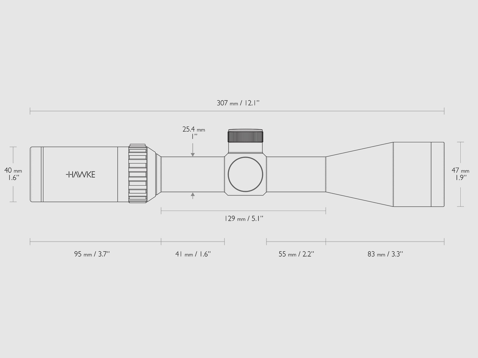 Hawke 14217 Vantage IR 3-9x40 Straight-Wall Marksman (9x)