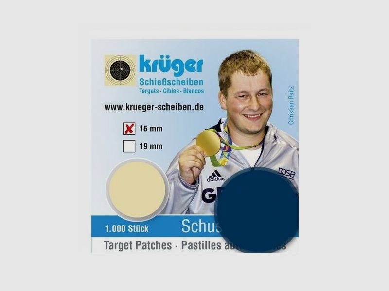 1000 schietpleisters 15mm chamois