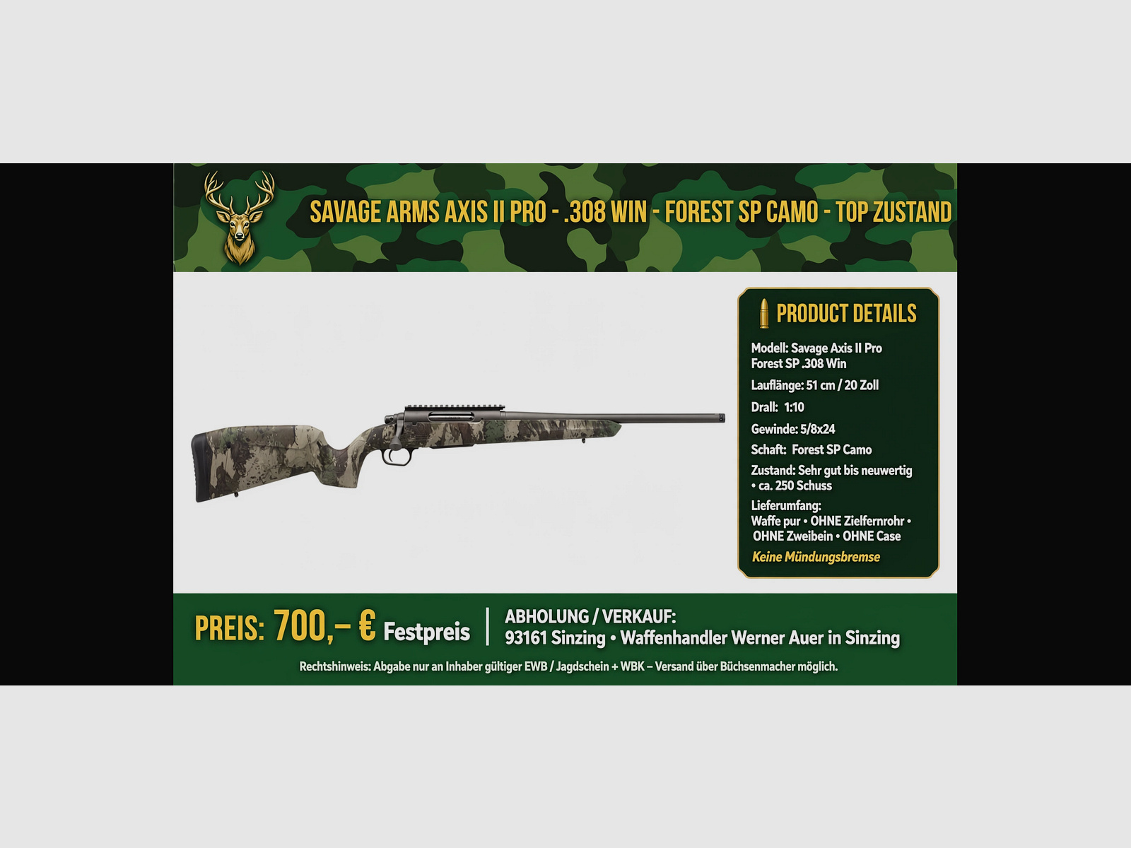 Savage Axis II Pro .308 Woodland