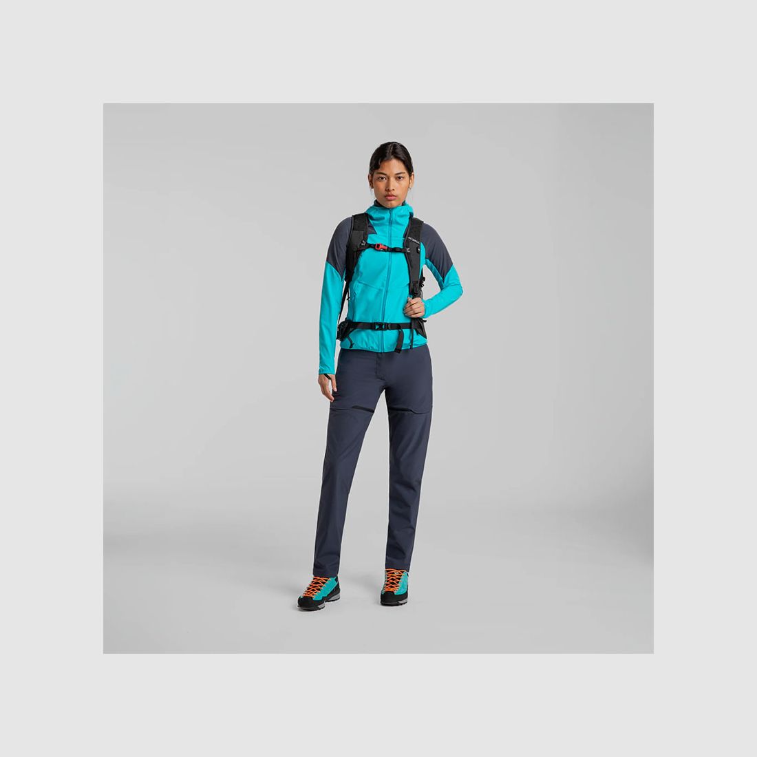 JACKET – WOMEN – MONTURA – RISE HOODED JACKET WOMAN Turquoise/Graphite Blue, image 6 of 9