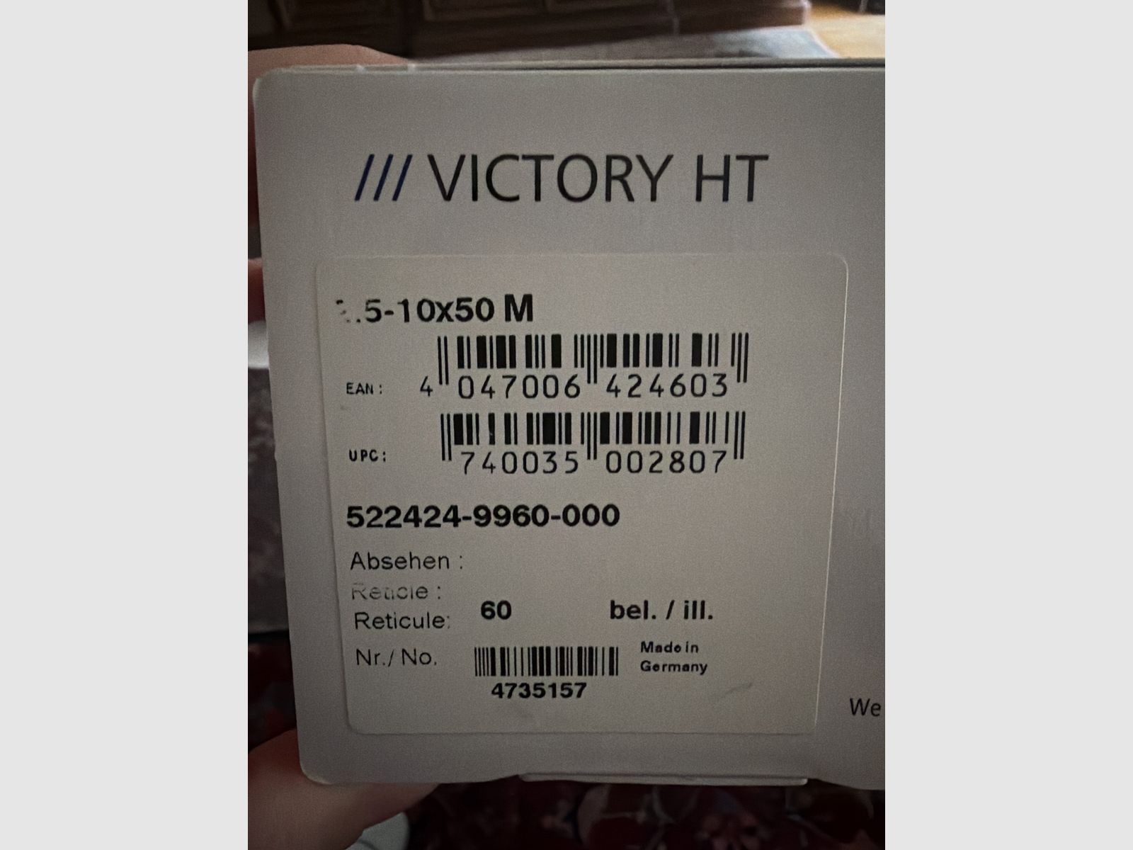 ZEISS Victory HT riflescope with Dentler mount – excellent condition