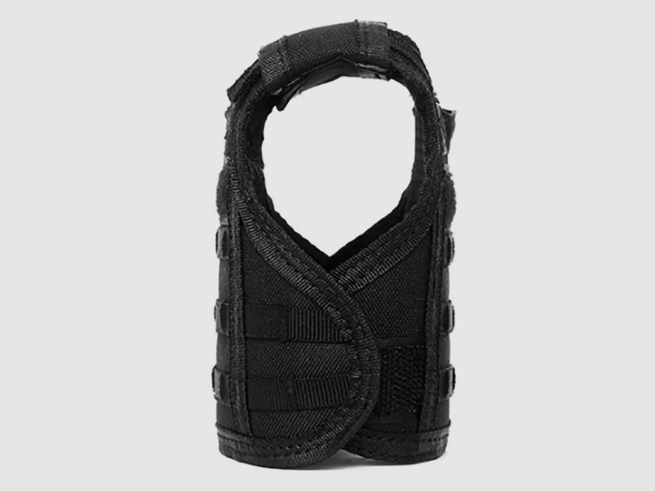 Mini protective vest for beer bottle / wine bottle / thermos bottle - black