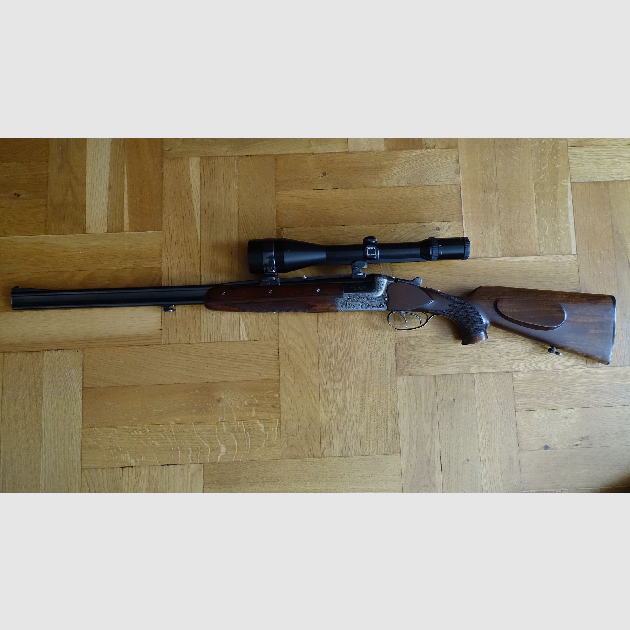 Bockdoppelbüchse Merkel BDB 221E 8x57JRS / Zeiss Diavari 3-12x56