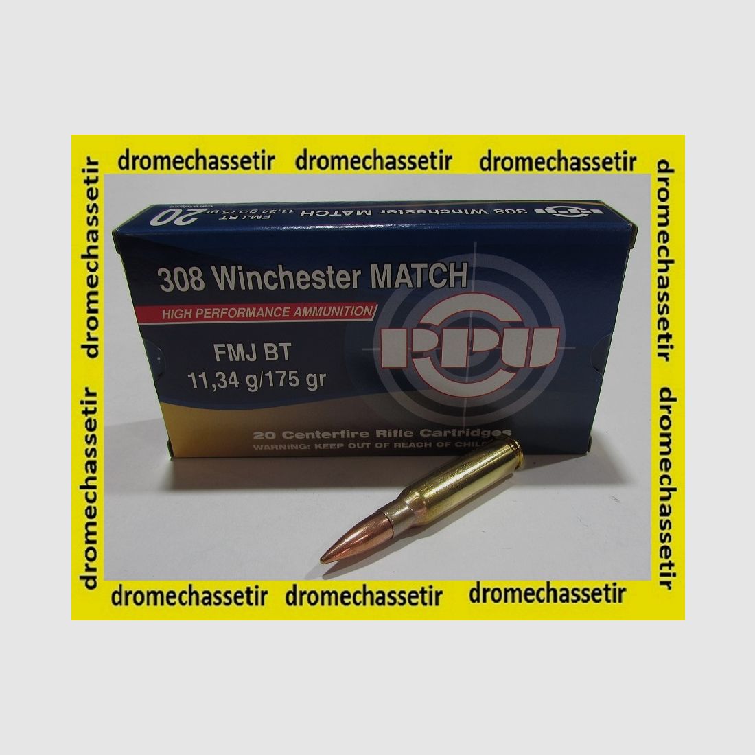 Box mit 20 Patronen Partizan Kal. 308 Winchester 175 Grain FMJBT Match