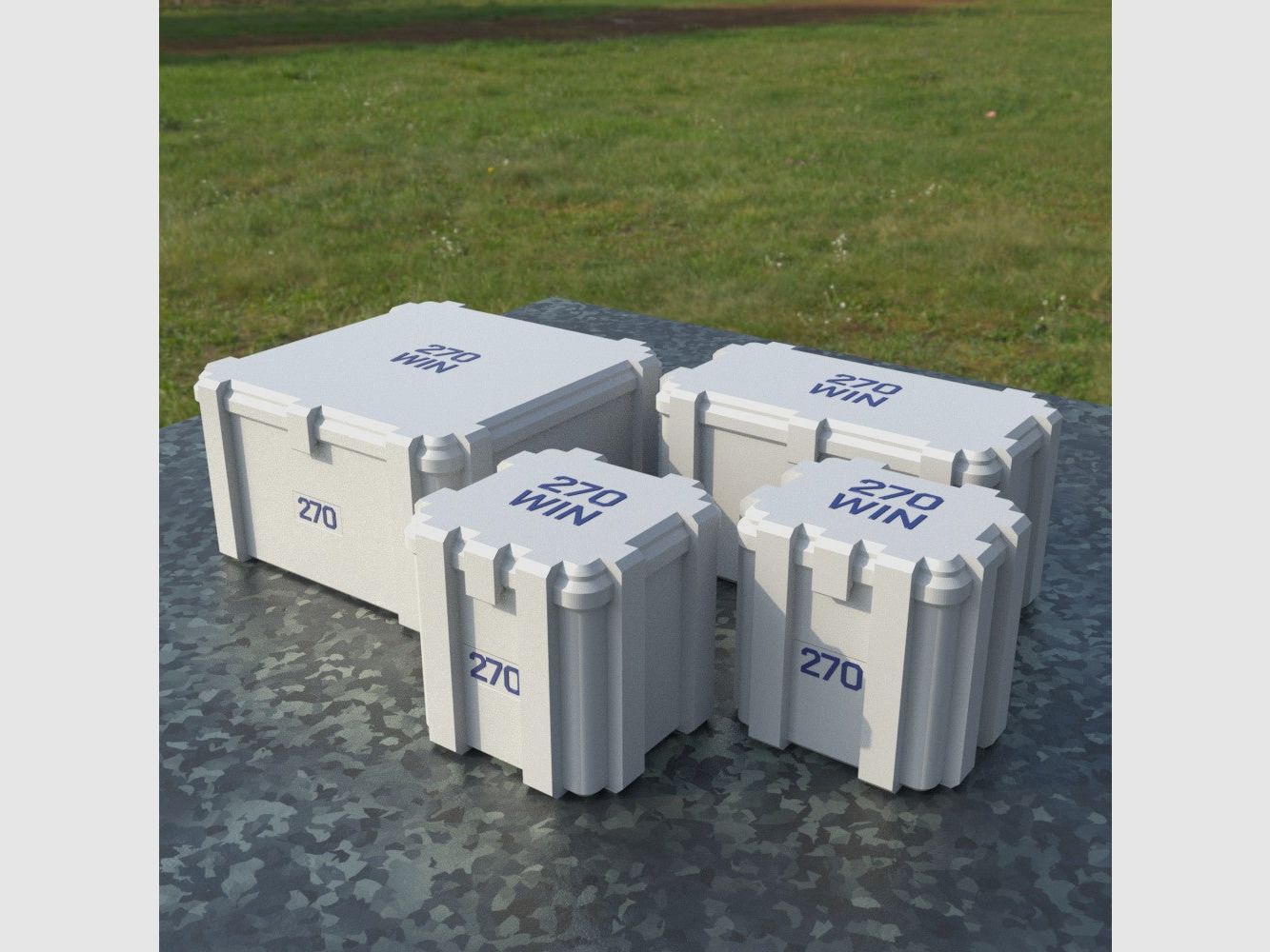 Boîte à munitions Filamelt / .270 Winchester / 'couvercle rabattable' / boîte à cartouches, boîte à munitions