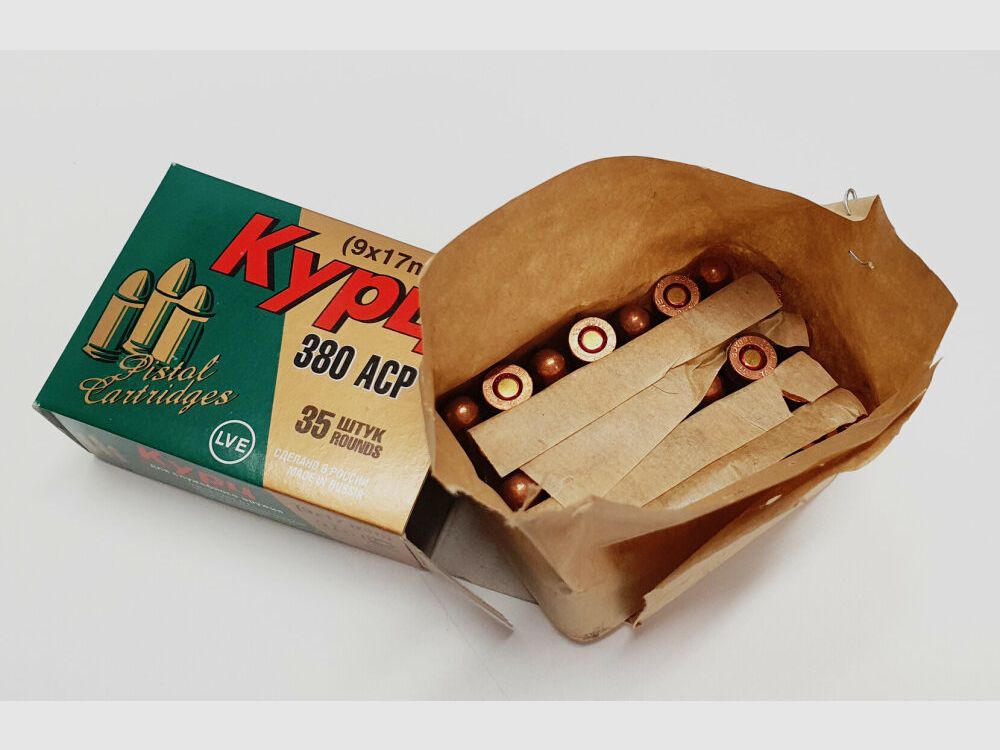 JSC "NOVOSIBIRSK CARTRIDGE PLANT" & LVE "LOW-VOLTAGE EQUIPMENT CO" Munition JSC 380 BROWING COURT / 9mm kurz FMJ 92grs non-corrosive 1.680 Schuss in ARMY Munitionsbox