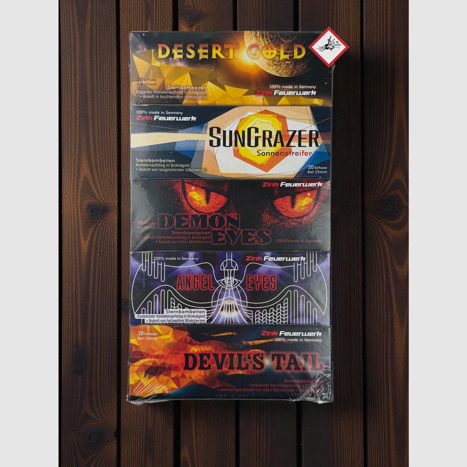 Zink Pyro High Five Sortiment 15mm 5x20-tlg.