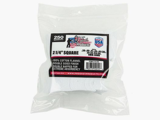 250 patches 2 1/4" square .38 to .45 + 410 to 20GA