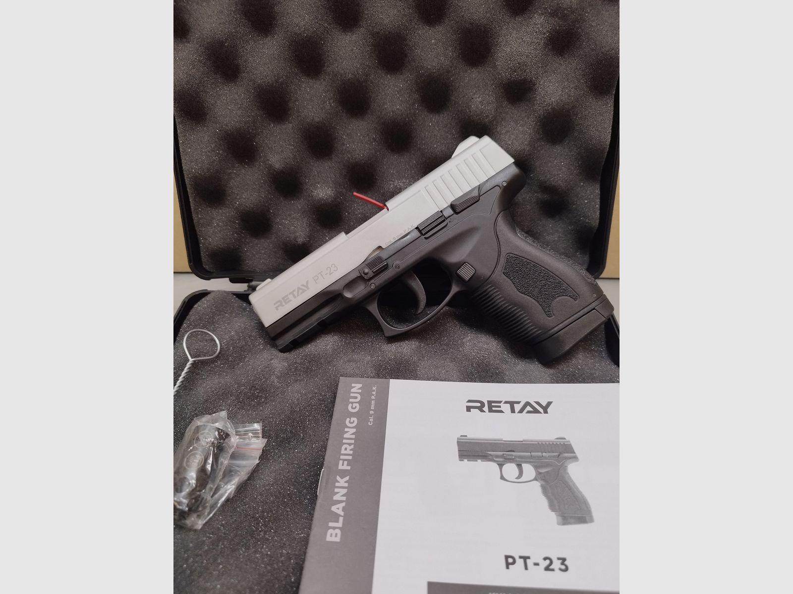 Retay PT-23 pistola a salve 9mm PAK Nickel !!Merce nuova!!