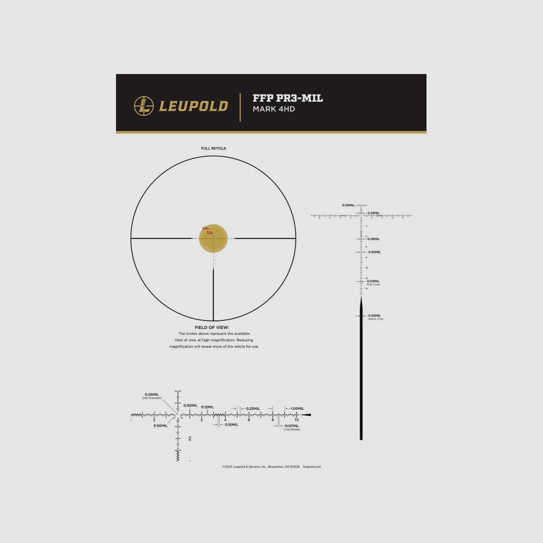 Ottica LEUPOLD Mark 4HD 8-32×56 M5C3 Side Focus 34 mm FFP PR3-MIL, immagine 5 di 5