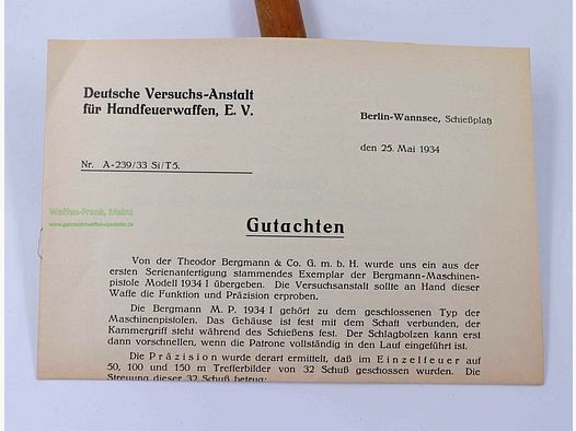 unknown expert opinion B.M.P. 32 original copy