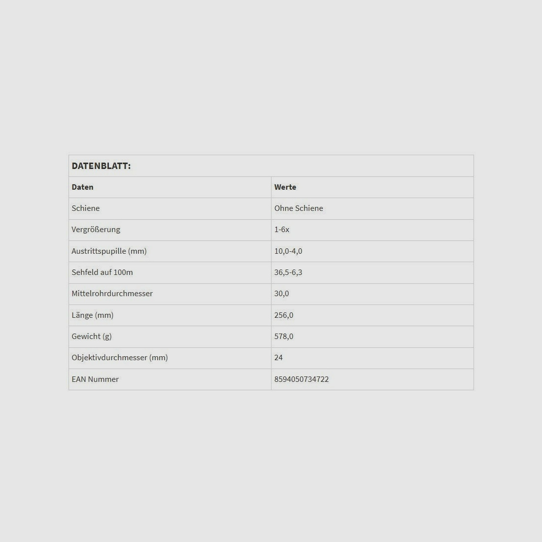 Zielfernrohr Optika6 1–6x24 RD SFP