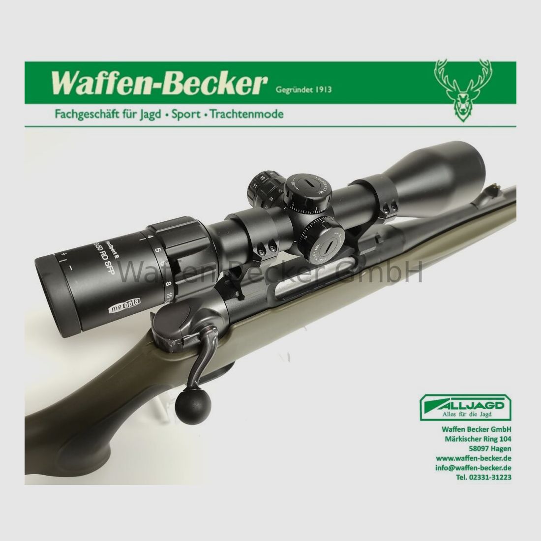 Fucile a ripetizione lineare Haenel NXT cal. 308Win. Composito, verde + Meopta MeoSport 3-15x50 RD SFP