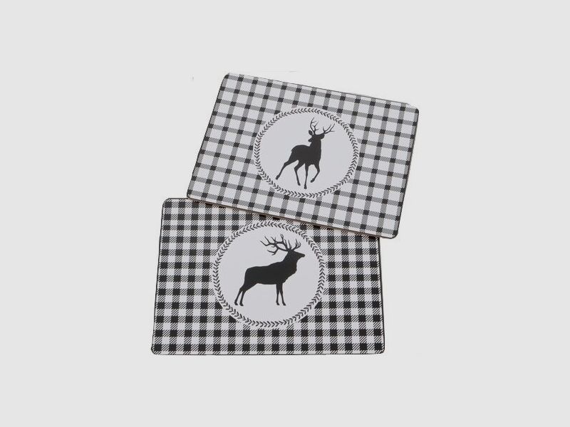 Lovergreen Kunst des Tisches Motiv Set mit 2 Sets: Schwarz-Wei-Hirsch mit verschiedenen Mustern (2 x 4 Sets)