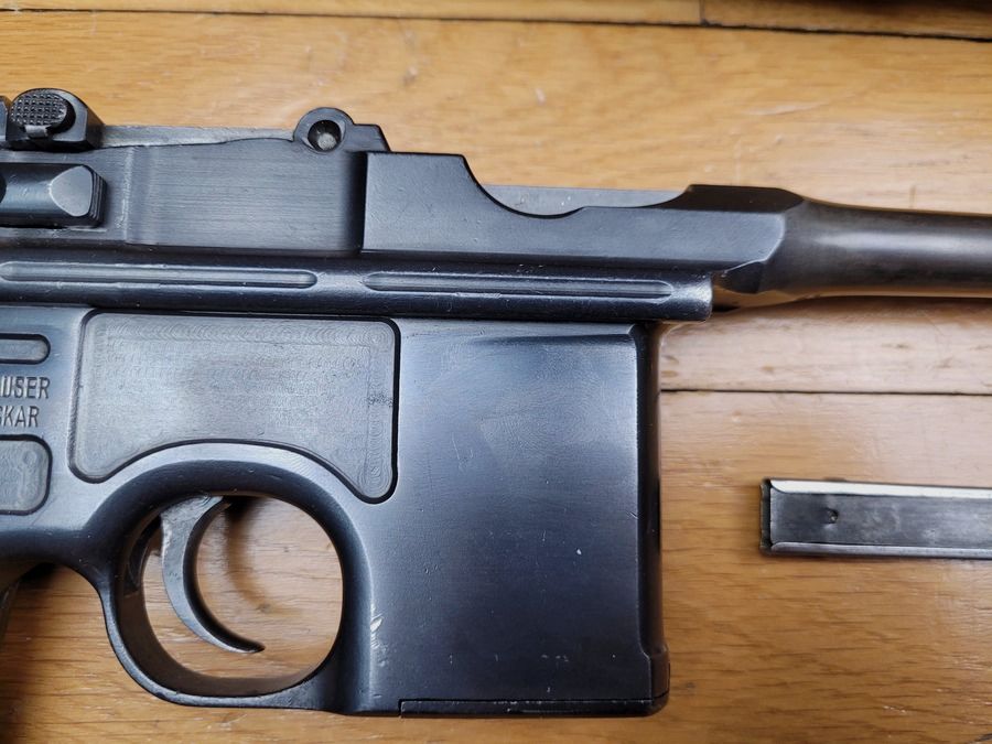 Sehr schöner C96 Mauser Pistol – legendäre Waffe – Herstellung Mauser Oberndorf A/M ca. 1913 – 7,63 Mauser – Schaft-Holster für den Schuss und den Transport – TBE +, Bild 5 von 24