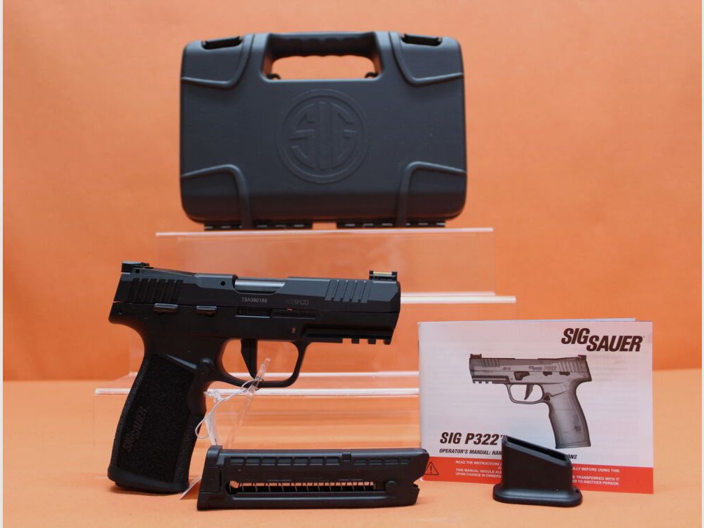 SIG Sauer Ha.Pistola .22lr SIG Sauer P322 4" cañón, mira de fibra óptica de 3 puntos, 20 disparos, lista para ópticas