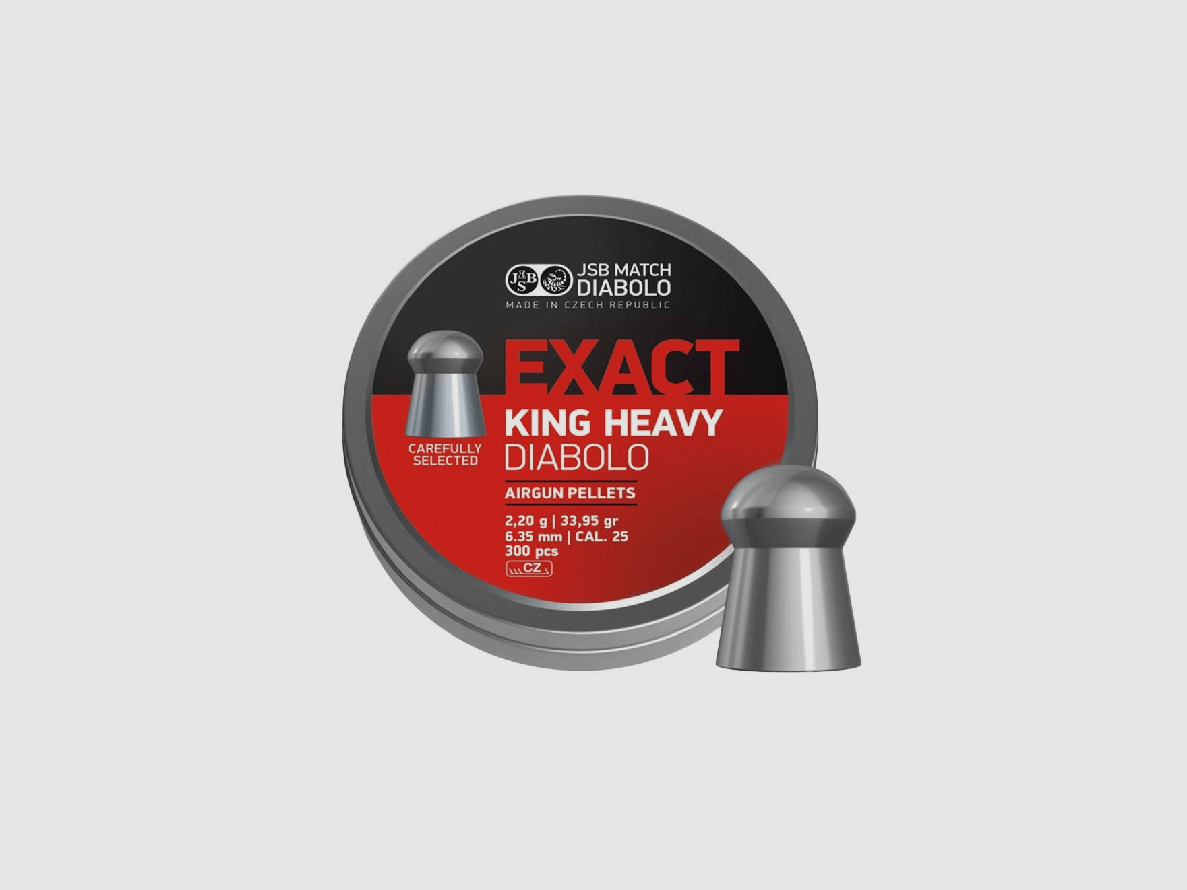 JSB Exact King Heavy pallini diabolo 6,35 mm 300 pezzi, immagine 1 di 2